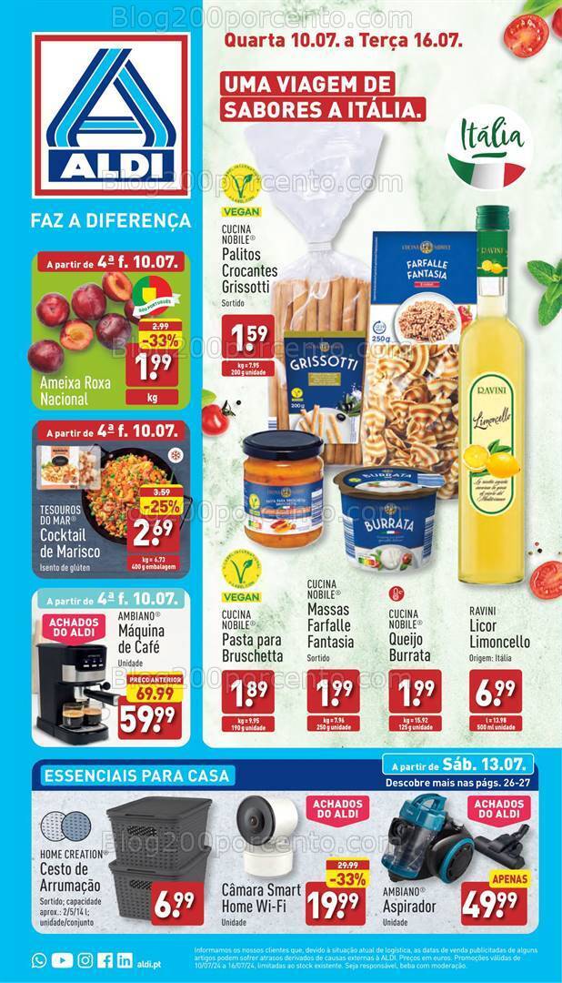 Antevisão Folheto ALDI Promoções de 10 a 16 julho