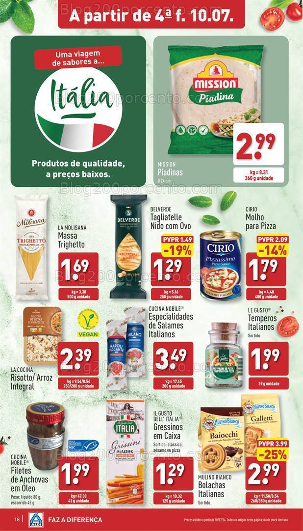 Antevisão Folheto ALDI Promoções de 10 a 16 julho