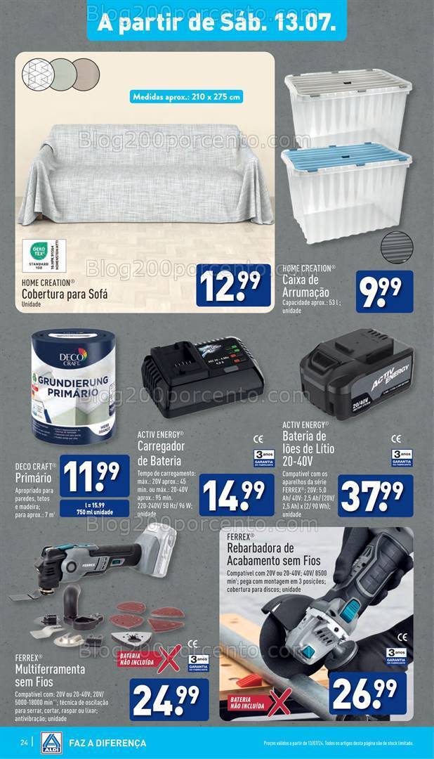 Antevisão Folheto ALDI Bazar Promoções a partir de dia 13 julho