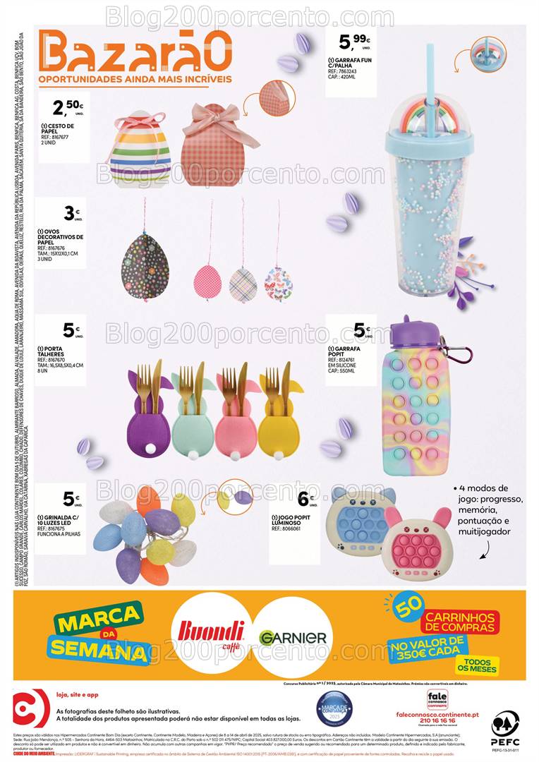 Antevisão Folheto CONTINENTE Bazarão Promoções de 8 a 14 abril