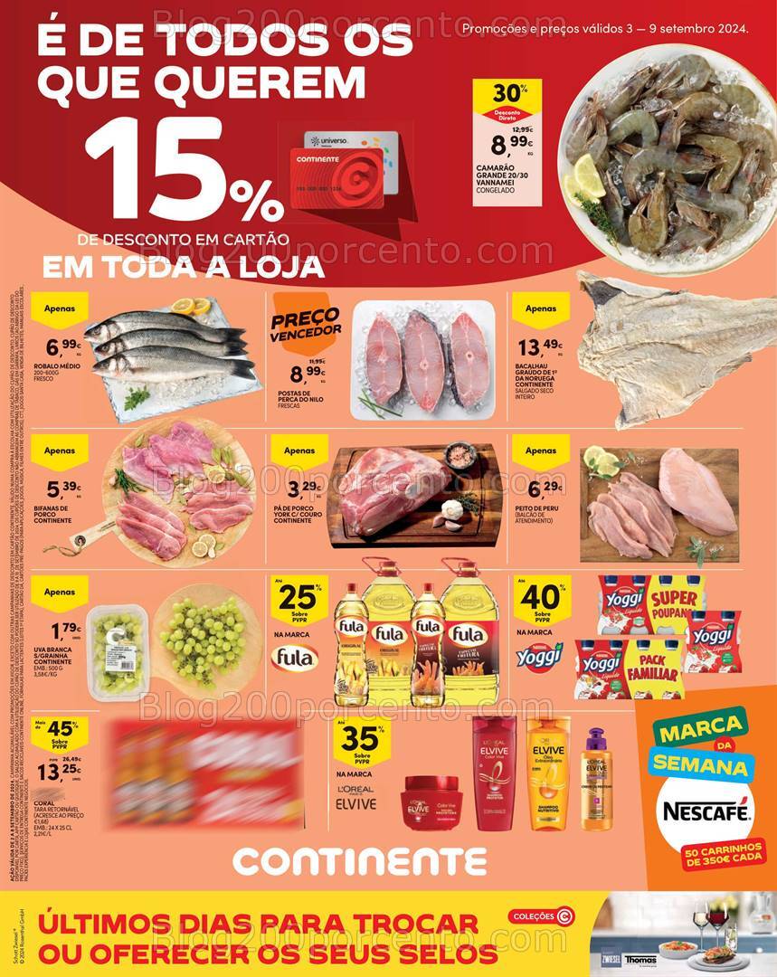 Antevisão Folheto CONTINENTE Madeira Promoções de 3 a 9 setembro