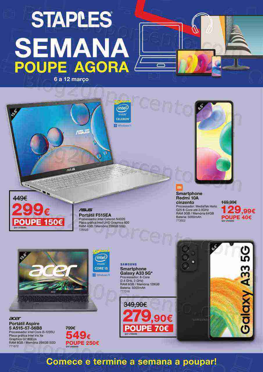 Antevisão Folheto STAPLES Promoções de 6 a 12 março