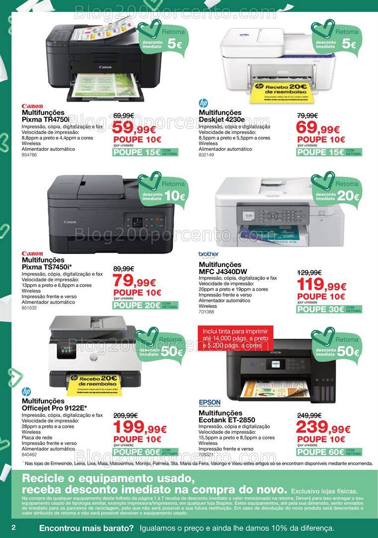 Antevisão Folheto STAPLES Promoções de 3 a 23 outubro