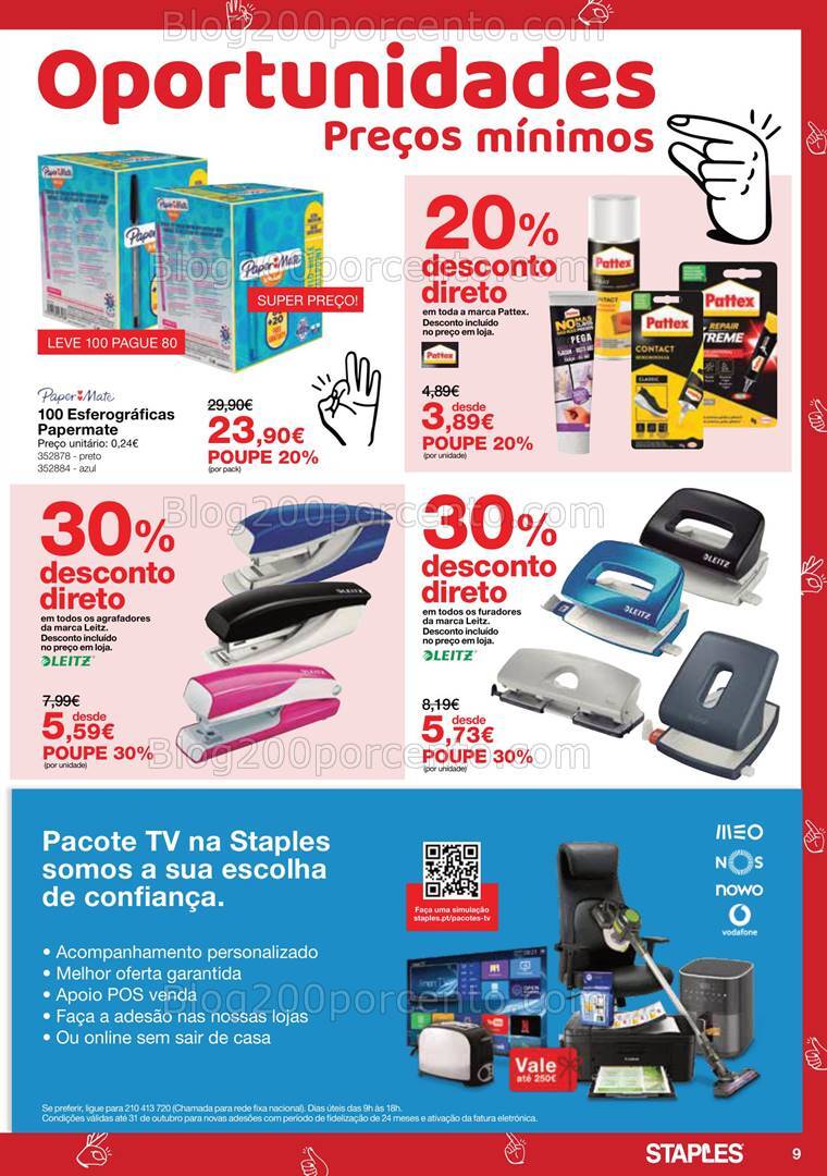 Antevisão Folheto STAPLES Promoções de 3 a 23 outubro