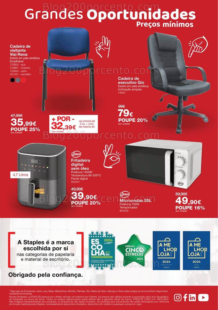 Antevisão Folheto STAPLES Promoções de 3 a 23 outubro