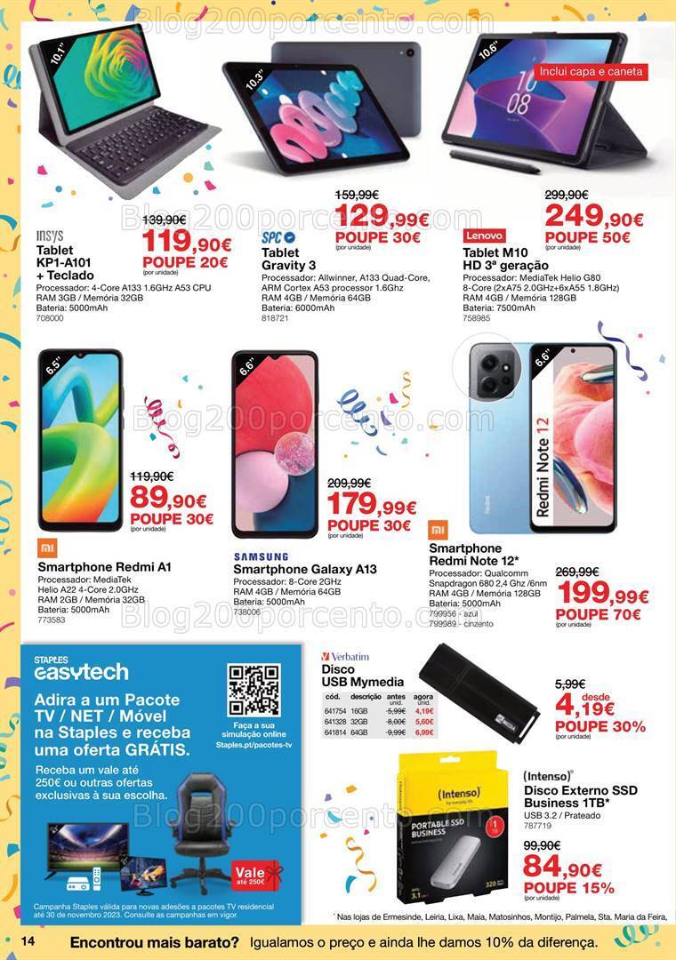 Antevisão Folheto STAPLES Promoções de 30 outubro a 23 novembro