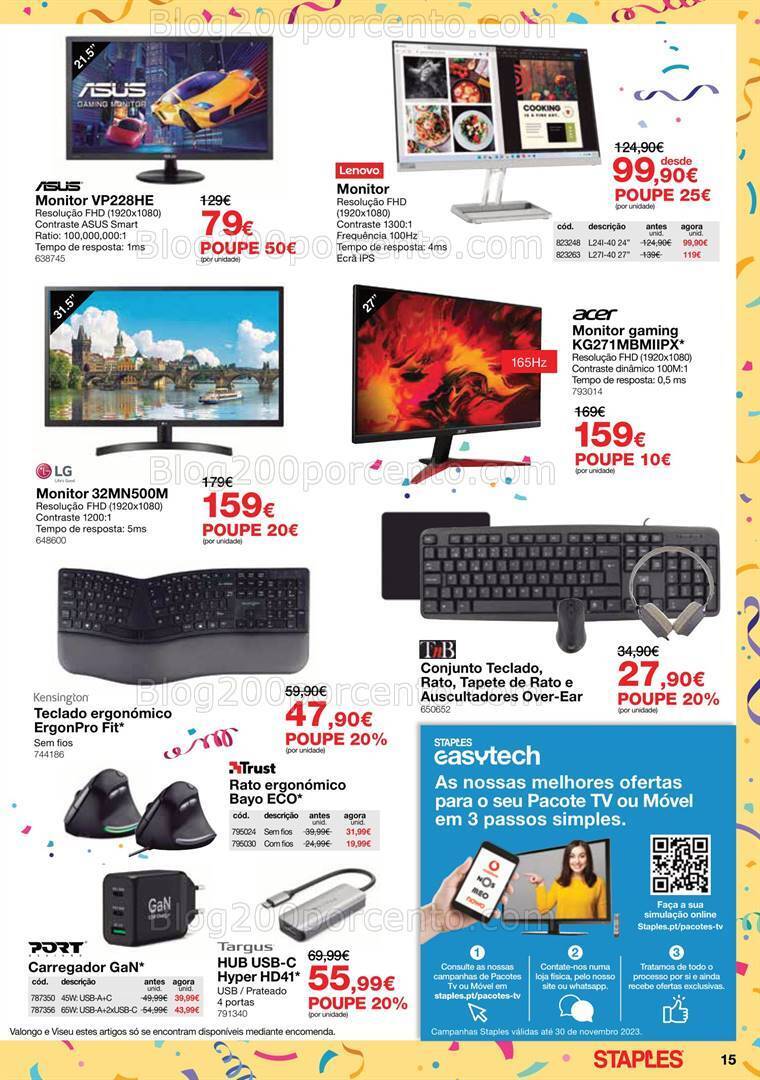 Antevisão Folheto STAPLES Promoções de 30 outubro a 23 novembro