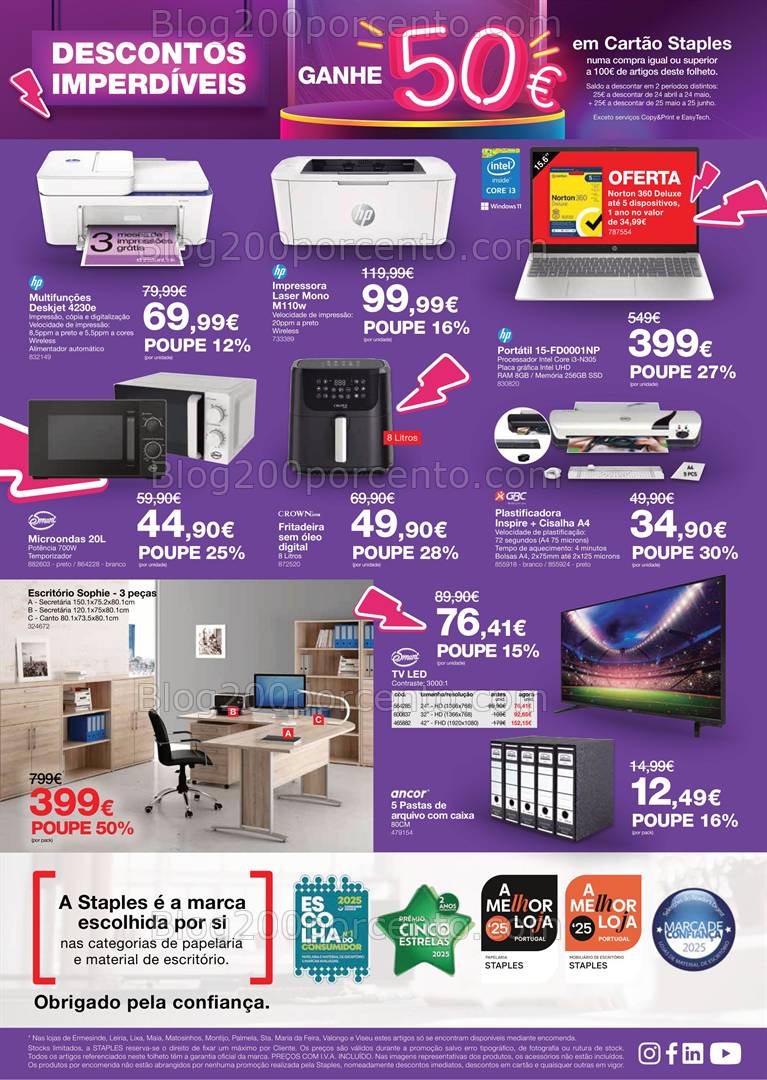 Antevisão Folheto STAPLES Promoções de 10 a 23 abril