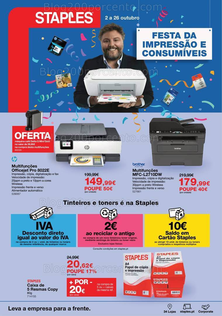 Antevisão Folheto STAPLES Promoções de 2 a 26 outubro