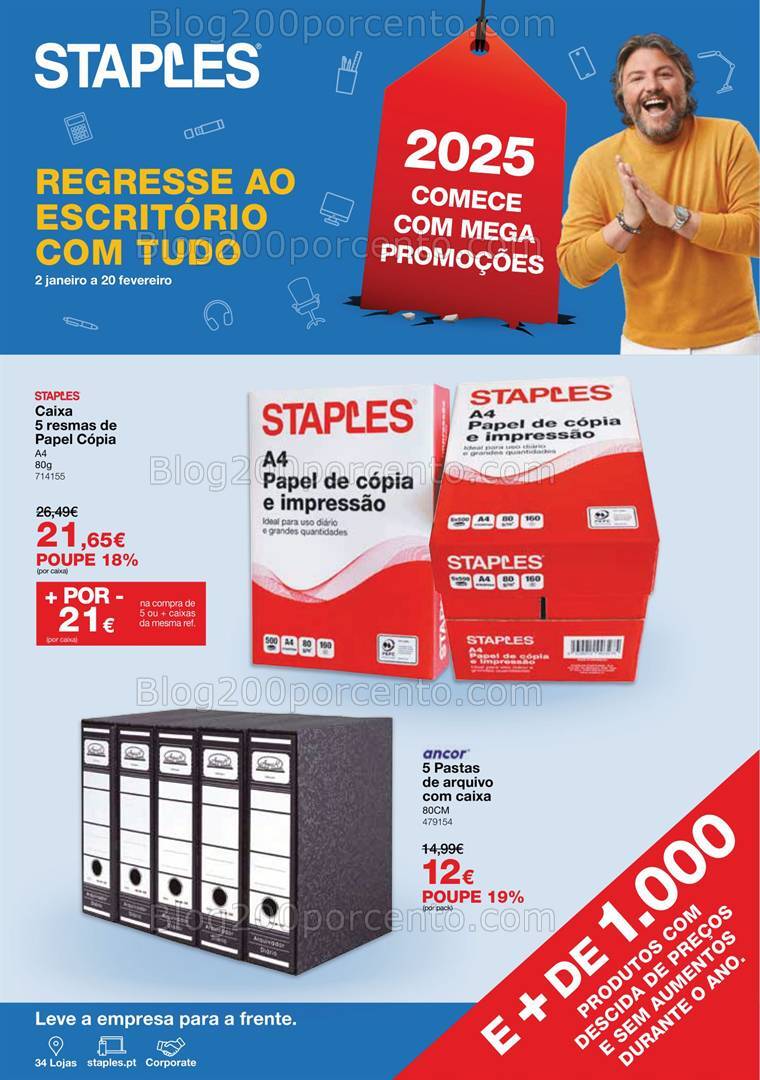 Antevisão Folheto STAPLES Promoções de 2 janeiro a 20 fevereiro