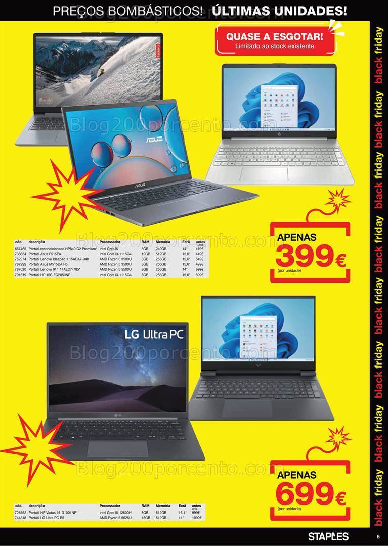 Antevisão Folheto STAPLES Black Friday Promoções de 20 a 26 novembro