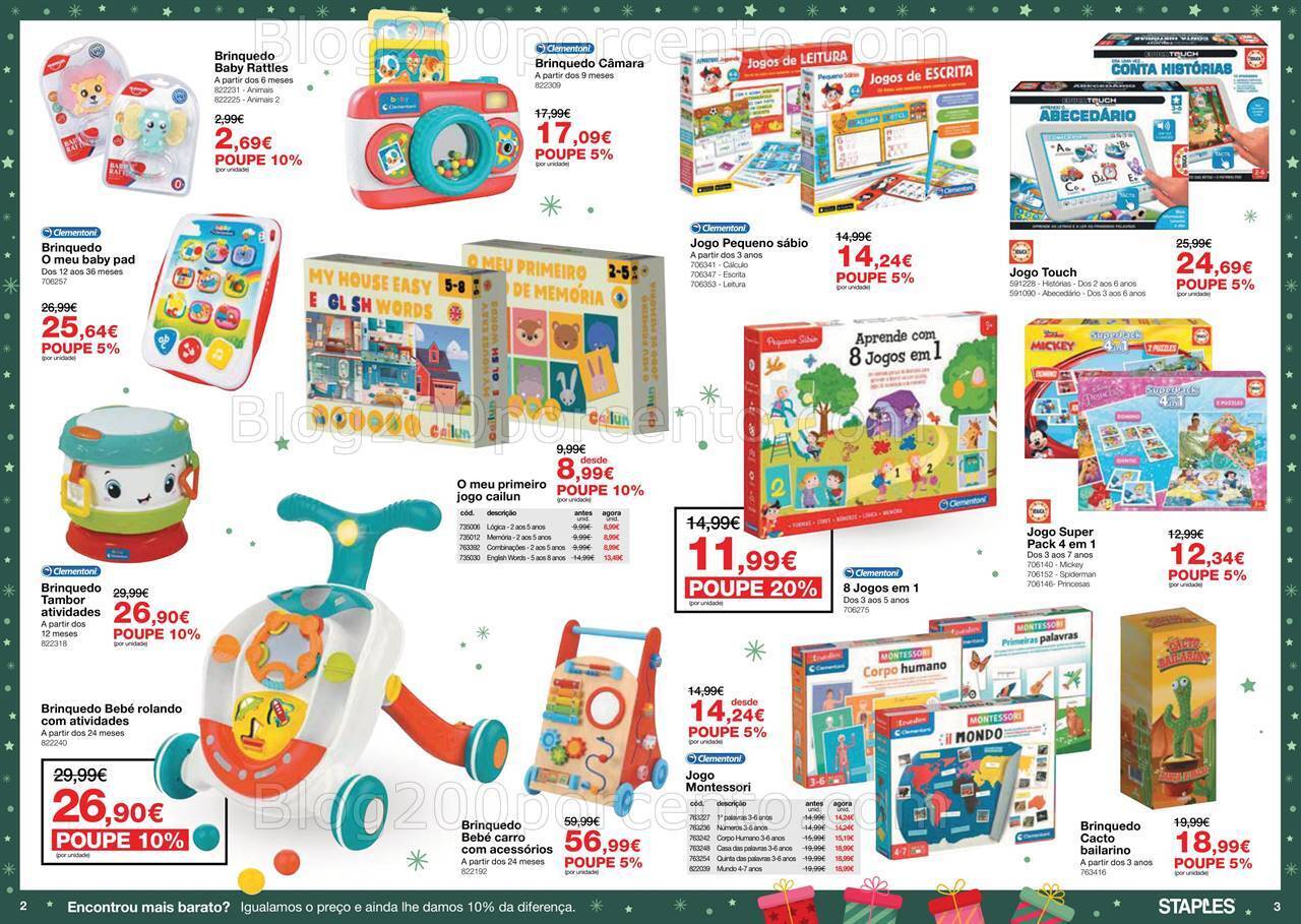 Antevisão Folheto STAPLES Brinquedos Natal Promoções de 29 novembro a 24 dezembro