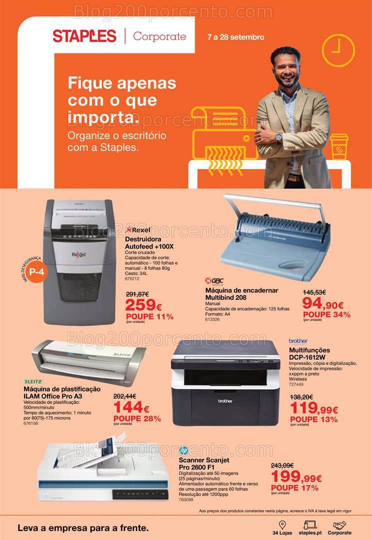 Antevisão Folheto STAPLES Promoções de 7 a 28 setembro