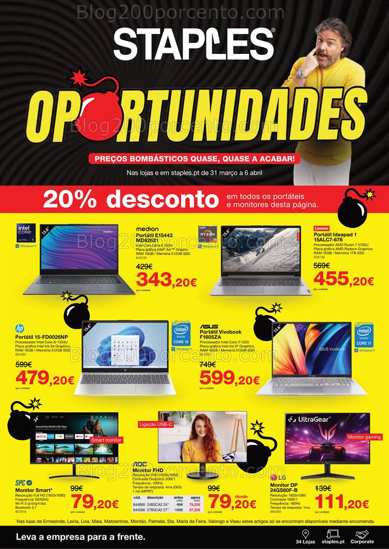 Antevisão Folheto STAPLES Oportunidades Promoções de 31 março a 6 abril