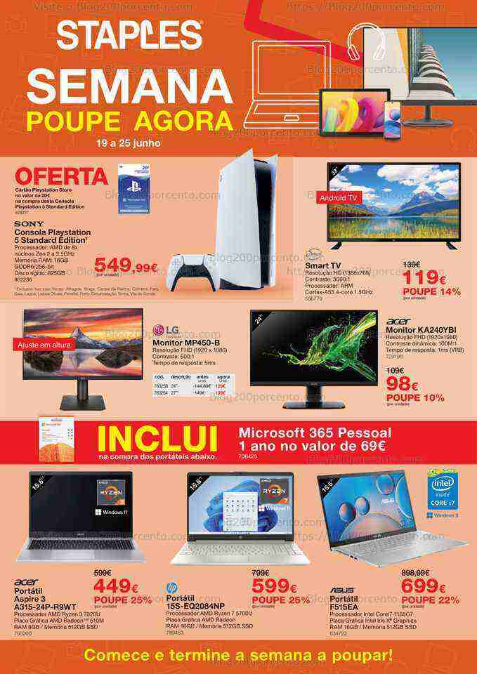 Antevisão Folheto STAPLES Promoções de 19 a 25 junho