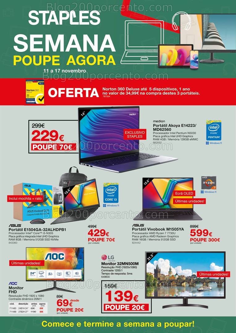 Antevisão Folheto STAPLES Promoções de 11 a 17 novembro