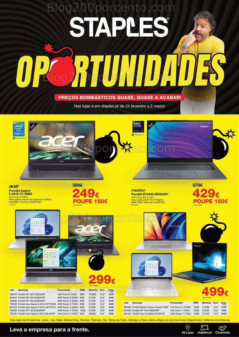 Antevisão Folheto STAPLES Oportunidades Promoções de 24 fevereiro a 2 março