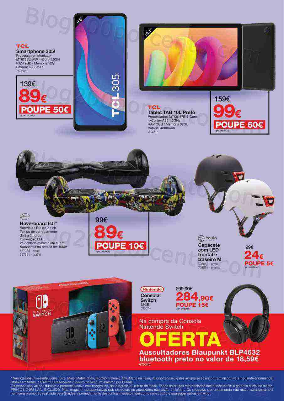 Antevisão Folheto STAPLES Tecnologia Promoções de 20 a 26 março