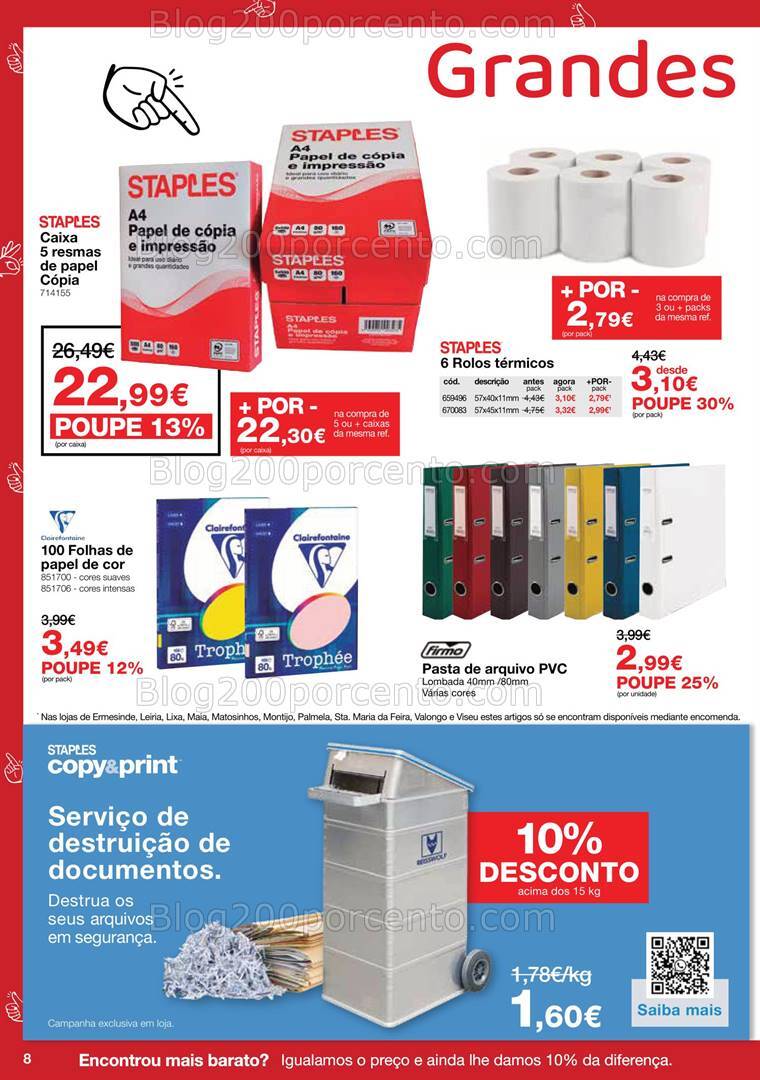 Antevisão Folheto STAPLES Promoções de 31 outubro a 20 novembro