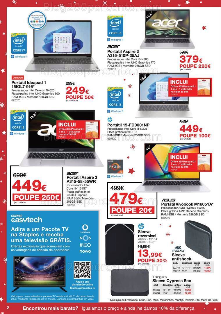 Antevisão Folheto STAPLES Natal Promoções de 29 novembro a 24 dezembro