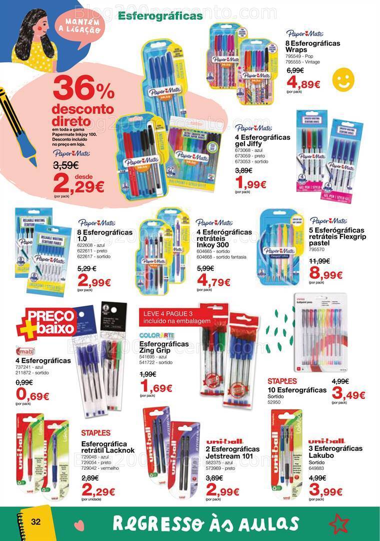 Antevisão Folheto STAPLES Regresso às Aulas Promoções de 16 agosto a 28 setembro