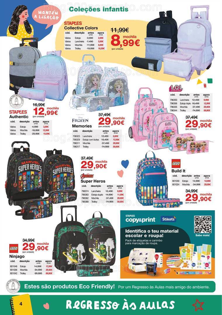 Antevisão Folheto STAPLES Regresso às Aulas Promoções de 16 agosto a 28 setembro