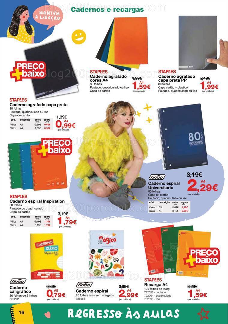 Antevisão Folheto STAPLES Regresso às Aulas Promoções de 16 agosto a 28 setembro