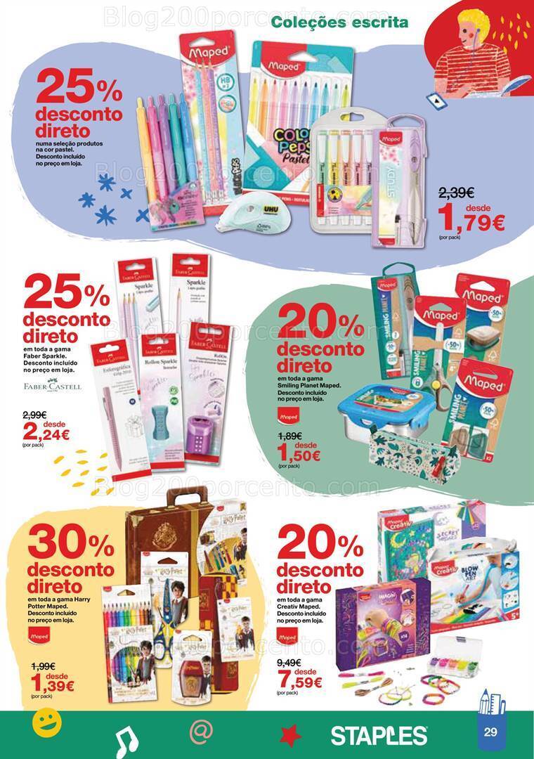 Antevisão Folheto STAPLES Regresso às Aulas Promoções de 16 agosto a 28 setembro