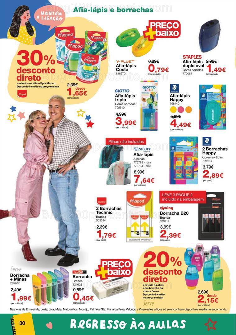 Antevisão Folheto STAPLES Regresso às Aulas Promoções de 16 agosto a 28 setembro