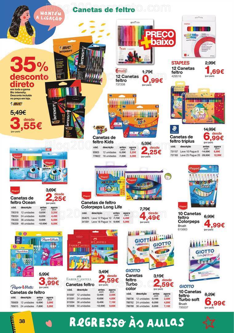 Antevisão Folheto STAPLES Regresso às Aulas Promoções de 16 agosto a 28 setembro