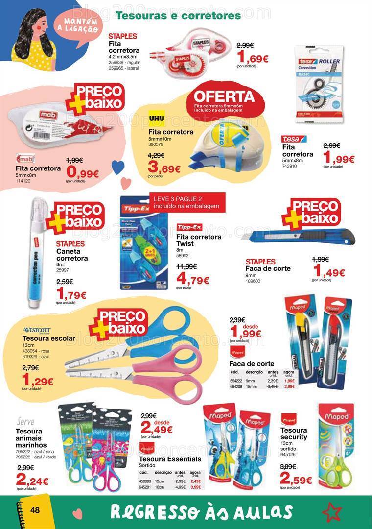 Antevisão Folheto STAPLES Regresso às Aulas Promoções de 16 agosto a 28 setembro