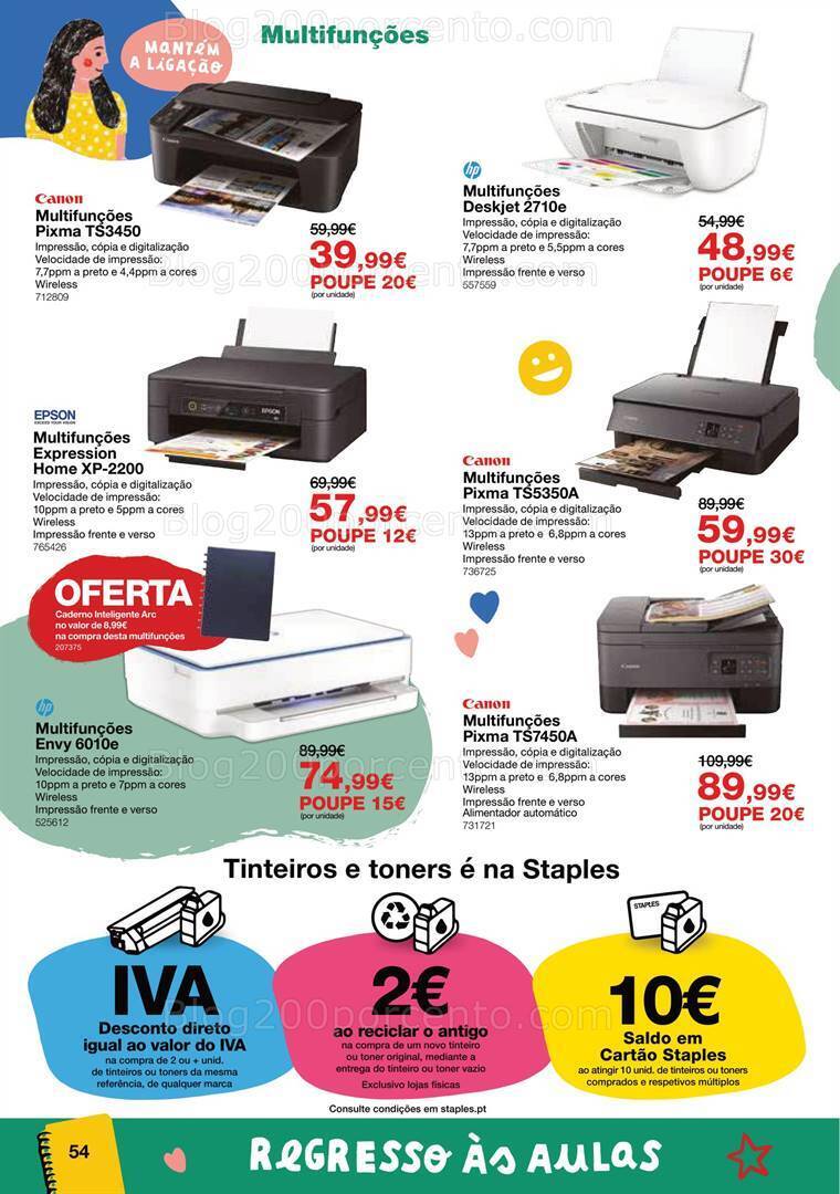 Antevisão Folheto STAPLES Regresso às Aulas Promoções de 16 agosto a 28 setembro