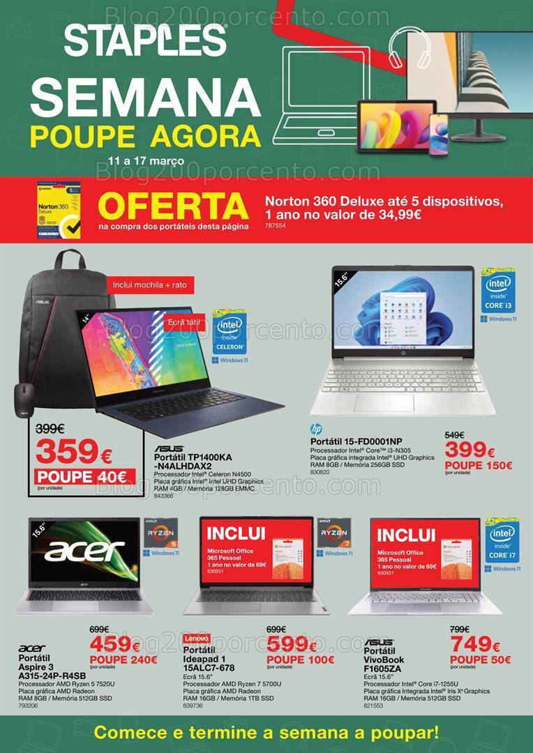Antevisão Folheto STAPLES Promoções de 11 a 17 março