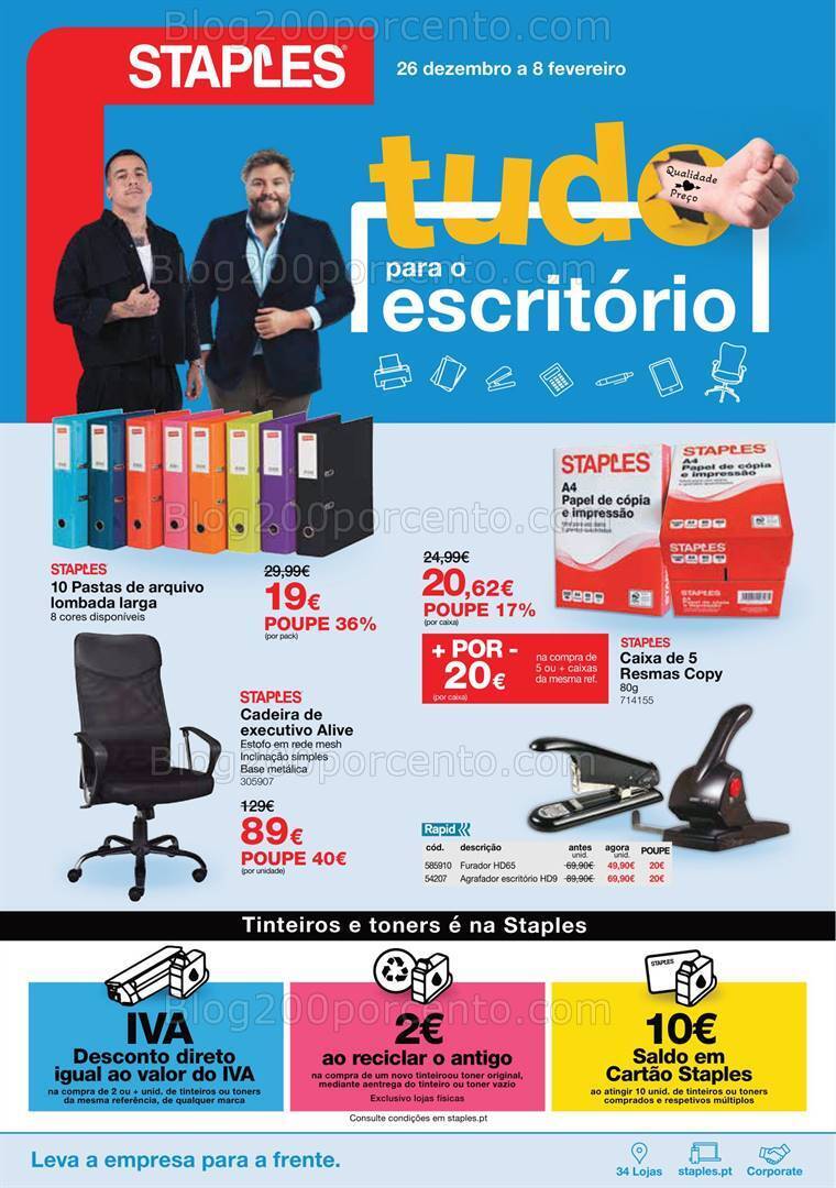 Antevisão Folheto STAPLES Promoções de 26 dezembro a 8 fevereiro