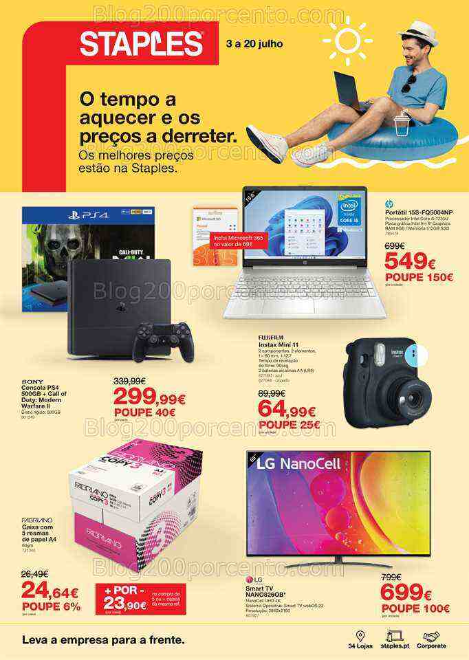 Antevisão Folheto STAPLES Promoções de 3 a 20 julho