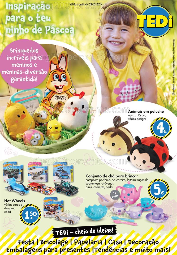 Antevisão Folheto TEDI Brinquedos Páscoa Promoções a partir de 29 março