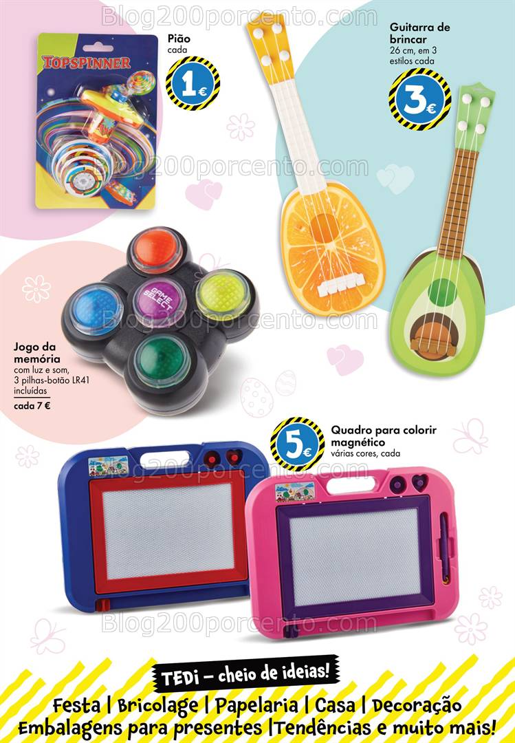 Antevisão Folheto TEDI Brinquedos Páscoa Promoções a partir de 29 março