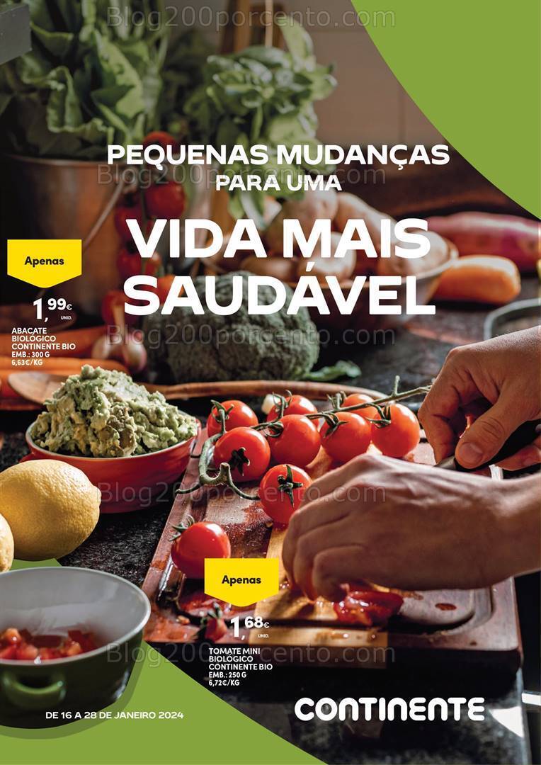 Antevisão Folheto CONTINENTE Vida Saudável Promoções de 16 a 28 janeiro