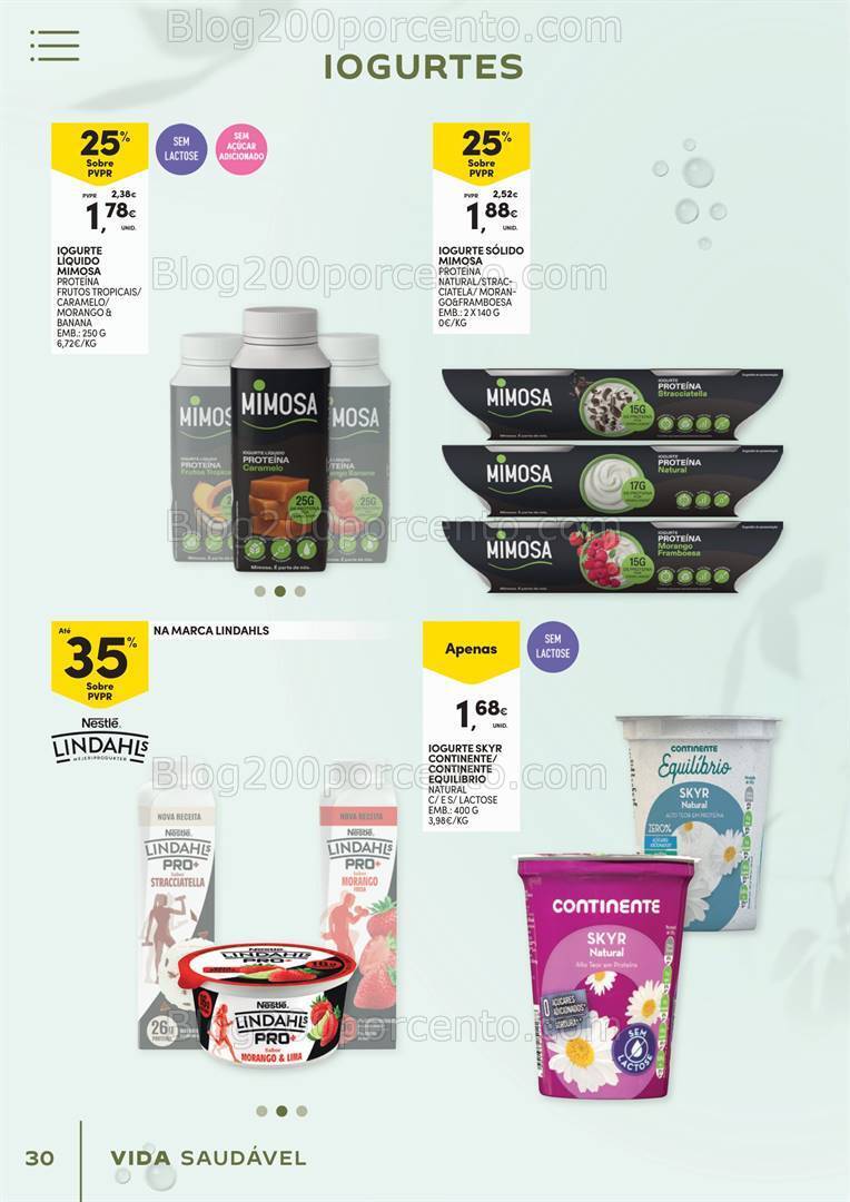 Antevisão Folheto CONTINENTE Vida Saudável Promoções de 16 a 28 janeiro