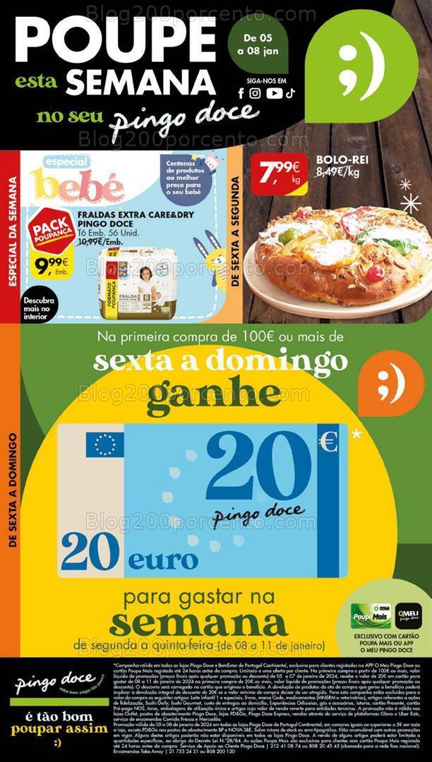 Antevisão Folheto PINGO DOCE Lojas Grandes Promoções de 5 a 8 janeiro