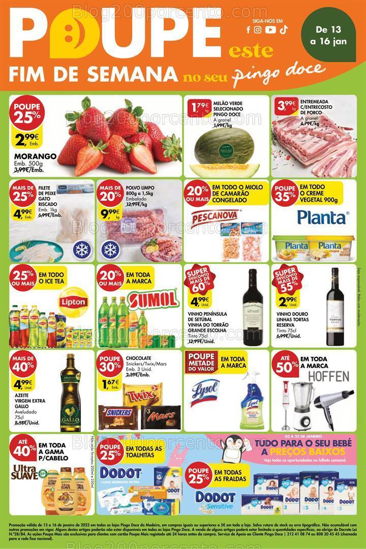 Antevisão Folheto PINGO DOCE Madeira Promoções Fim de Semana - 13 a 16 janeiro