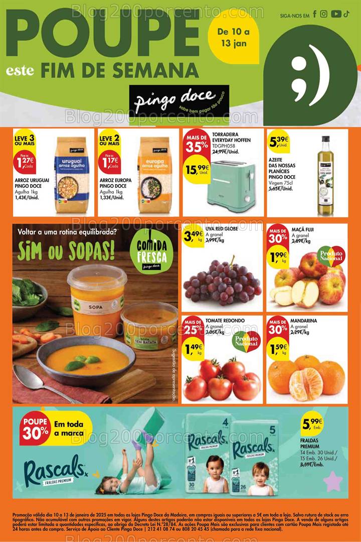 Antevisão Folheto PINGO DOCE Madeira Promoções Fim de Semana - 10 a 13 janeiro