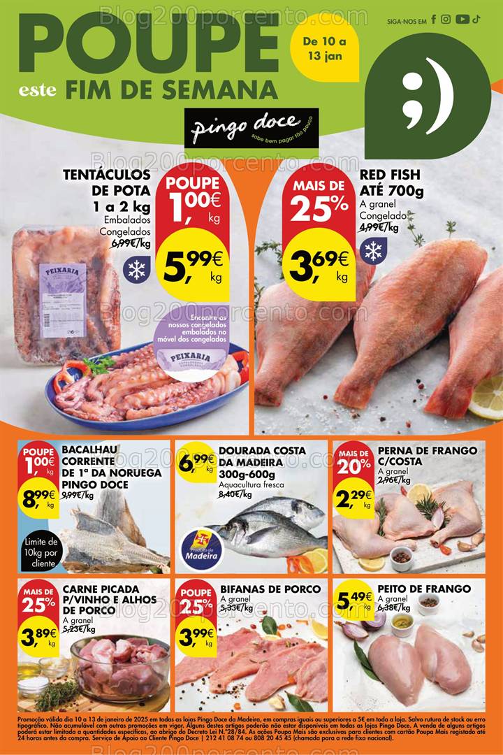 Antevisão Folheto PINGO DOCE Madeira Promoções Fim de Semana - 10 a 13 janeiro