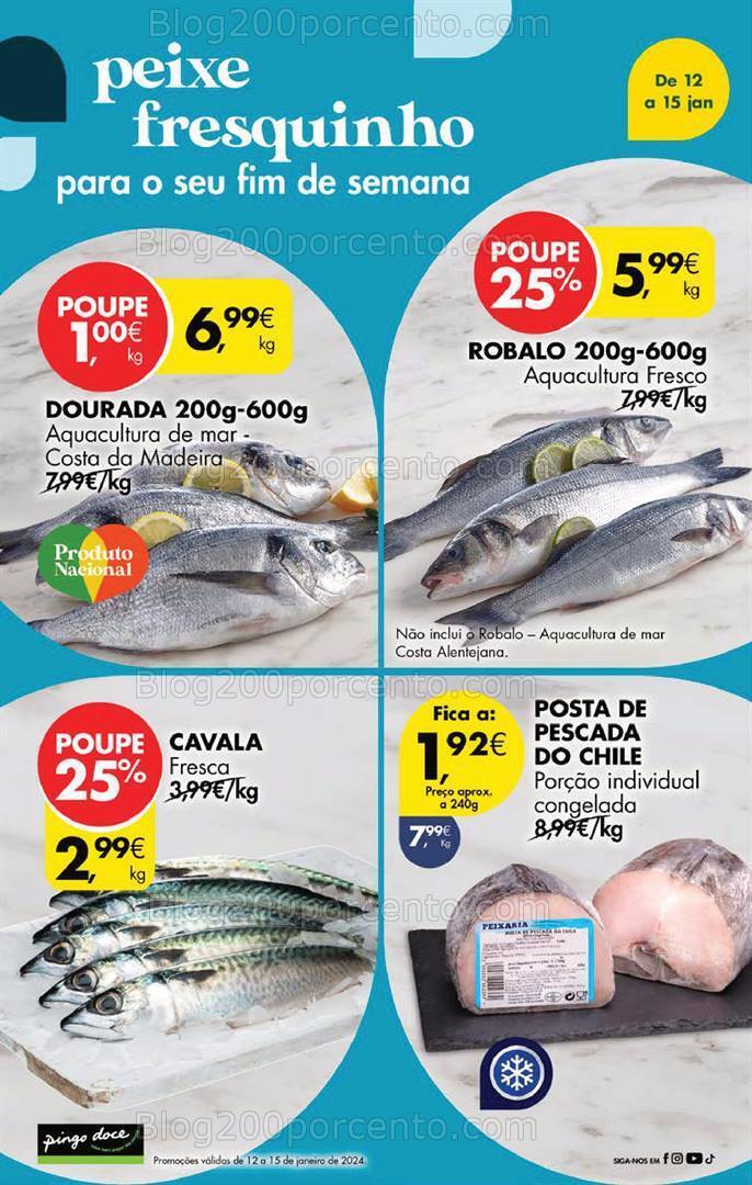 Antevisão Folheto PINGO DOCE Promoções Fim de Semana - 12 a 15 janeiro