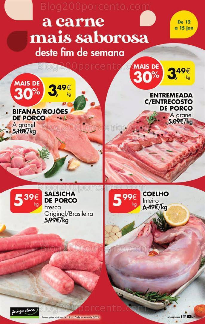 Antevisão Folheto PINGO DOCE Promoções Fim de Semana - 12 a 15 janeiro