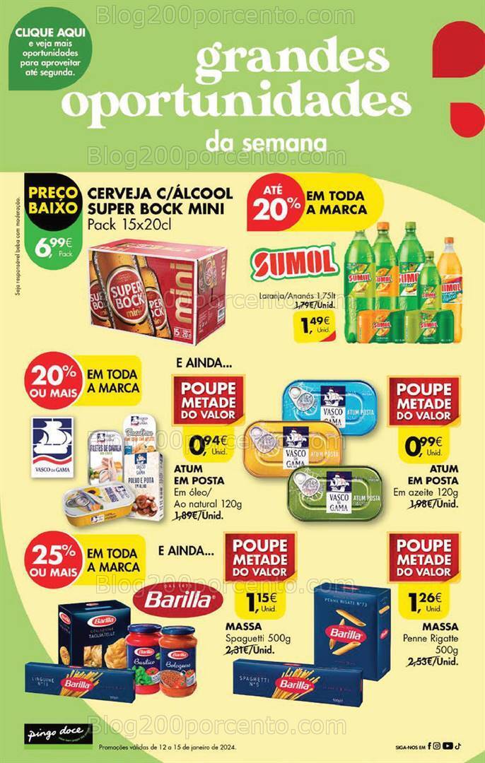 Antevisão Folheto PINGO DOCE Promoções Fim de Semana - 12 a 15 janeiro