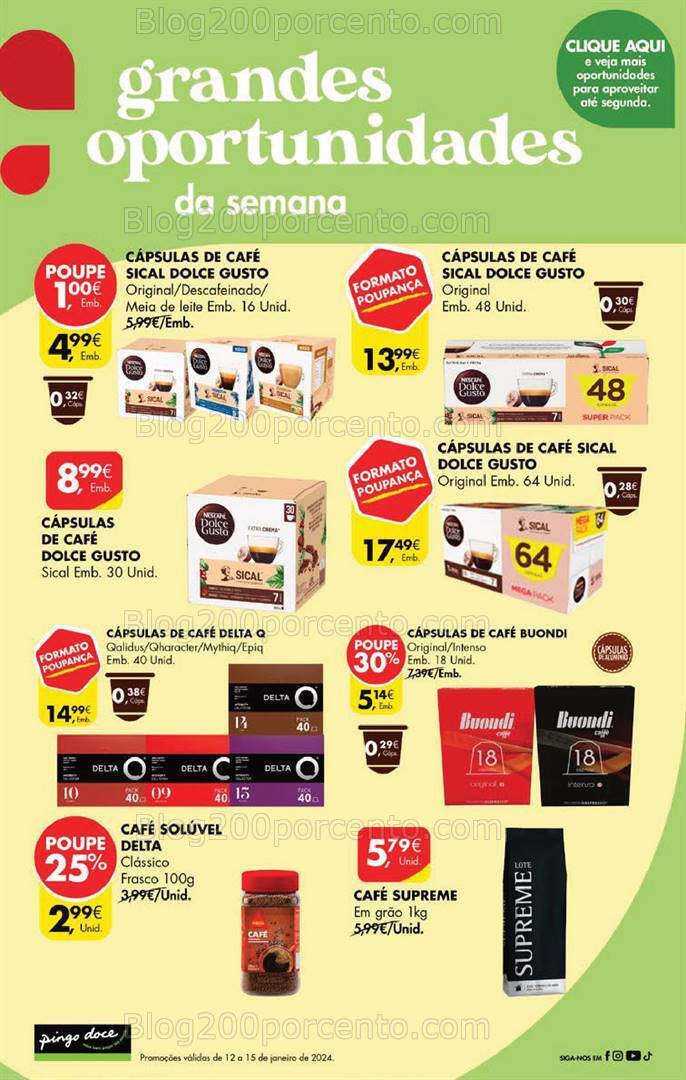 Antevisão Folheto PINGO DOCE Promoções Fim de Semana - 12 a 15 janeiro