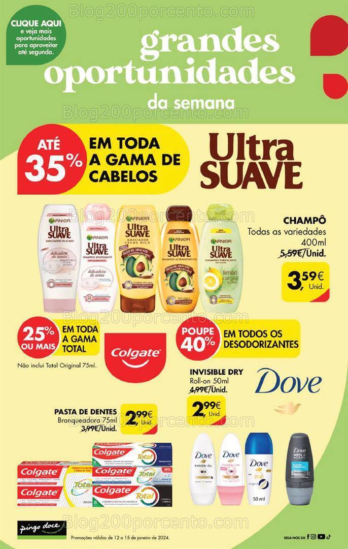 Antevisão Folheto PINGO DOCE Promoções Fim de Semana - 12 a 15 janeiro