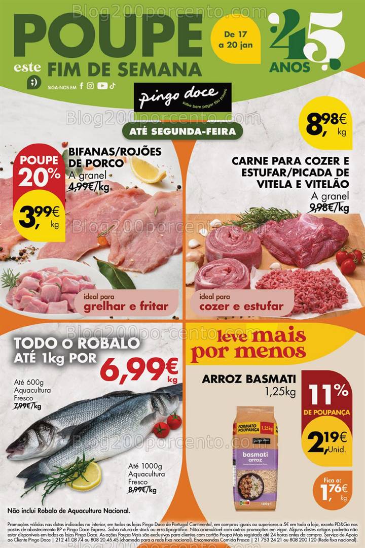 Antevisão Folheto PINGO DOCE Promoções Fim de Semana - 17 a 20 janeiro