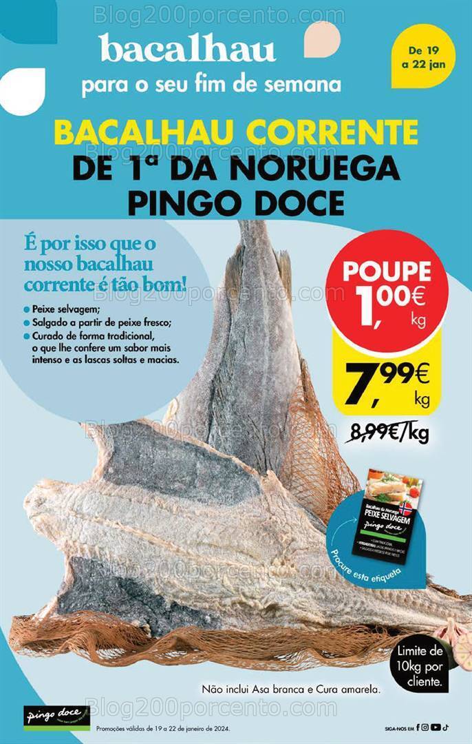 Antevisão Folheto PINGO DOCE Promoções Fim de Semana - 19 a 22 janeiro